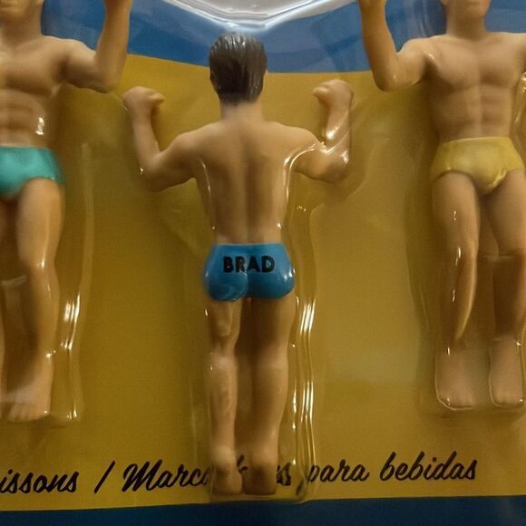 Original Drinking Buddies Men Bachelorette Party Drink Marker 6 Drink Charms - Picture 6 of 6